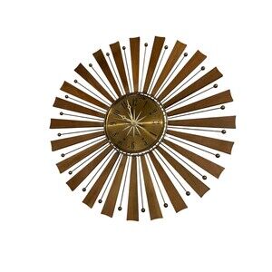Vtg 60s Retro Starburst Wall Clock Seth Thomas Sunburst Mid Century Modern